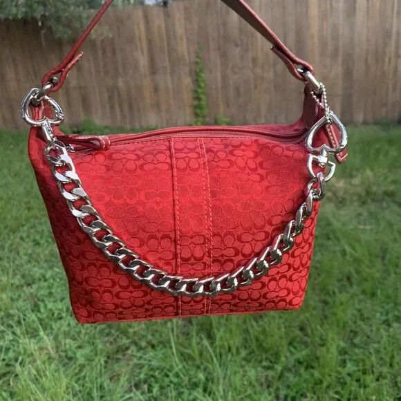 Coach Vintage Red Soho Hobo Bag - Picture 15 of 16